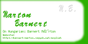 marton barnert business card